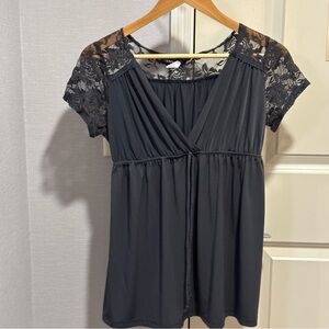 Chic Black Lace Women's Blouse lg